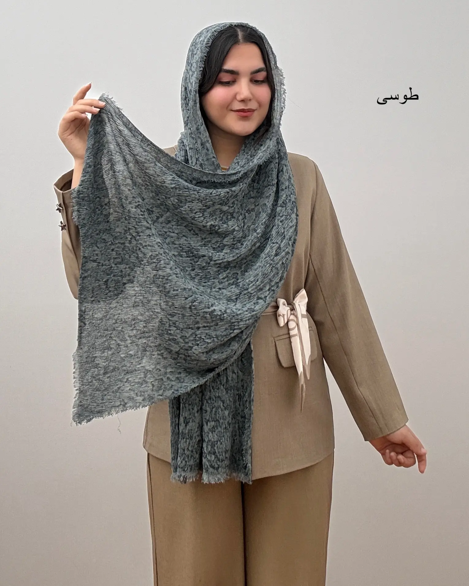 شال زنانه نخی مدل آبرنگی